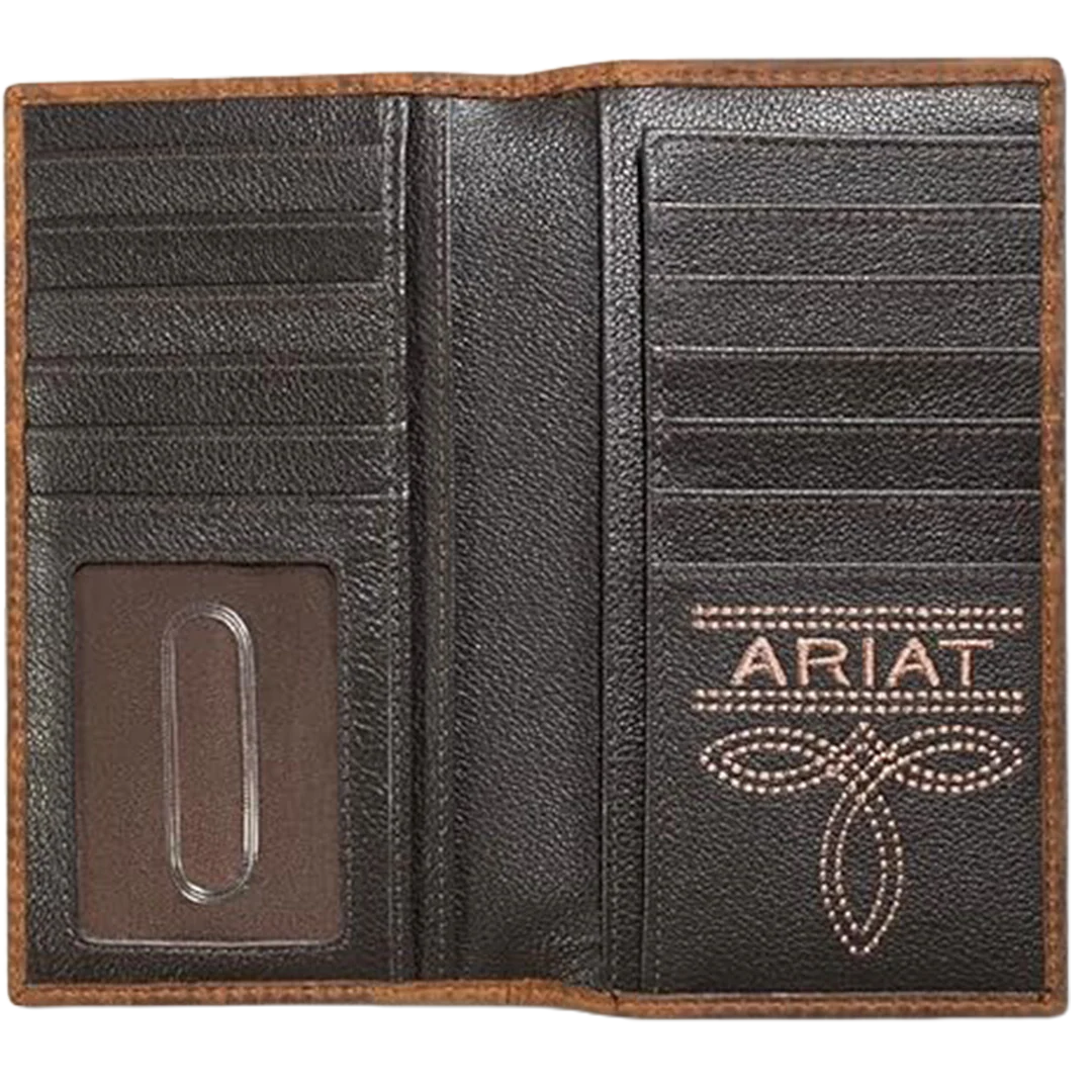 Ariat Men's Basket Weave Patch Leather Wallet - Image 2