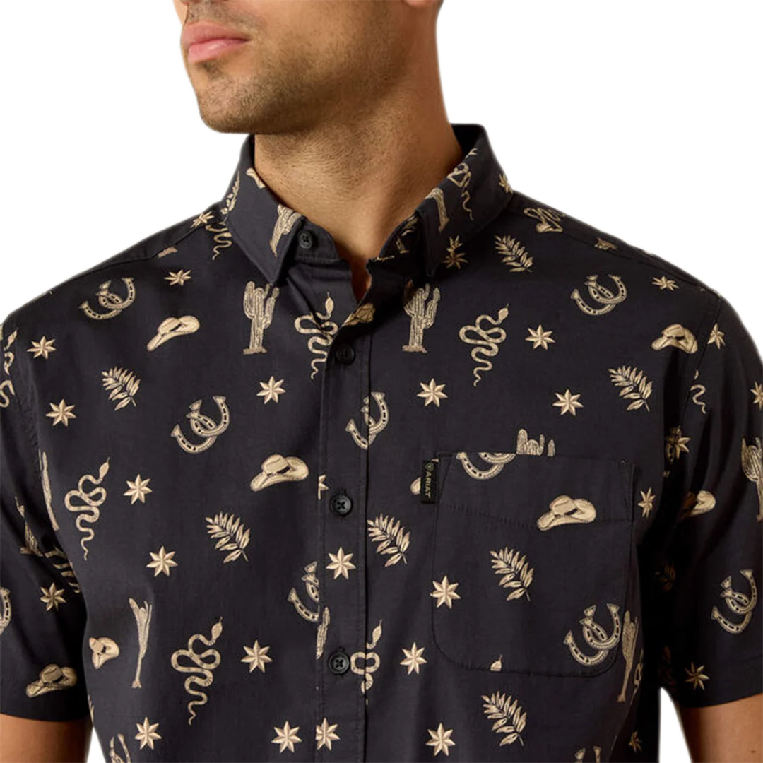 Ariat Men's Mathais Modern Fit Short Sleeve Button Shirt - Image 4