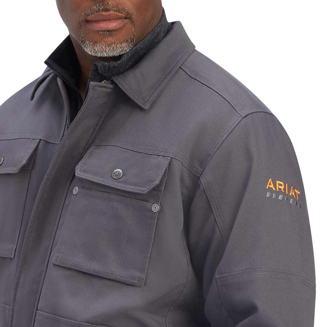 Ariat Men's Rebar Dura Canvas Sherpa-Lined Coat - Image 3