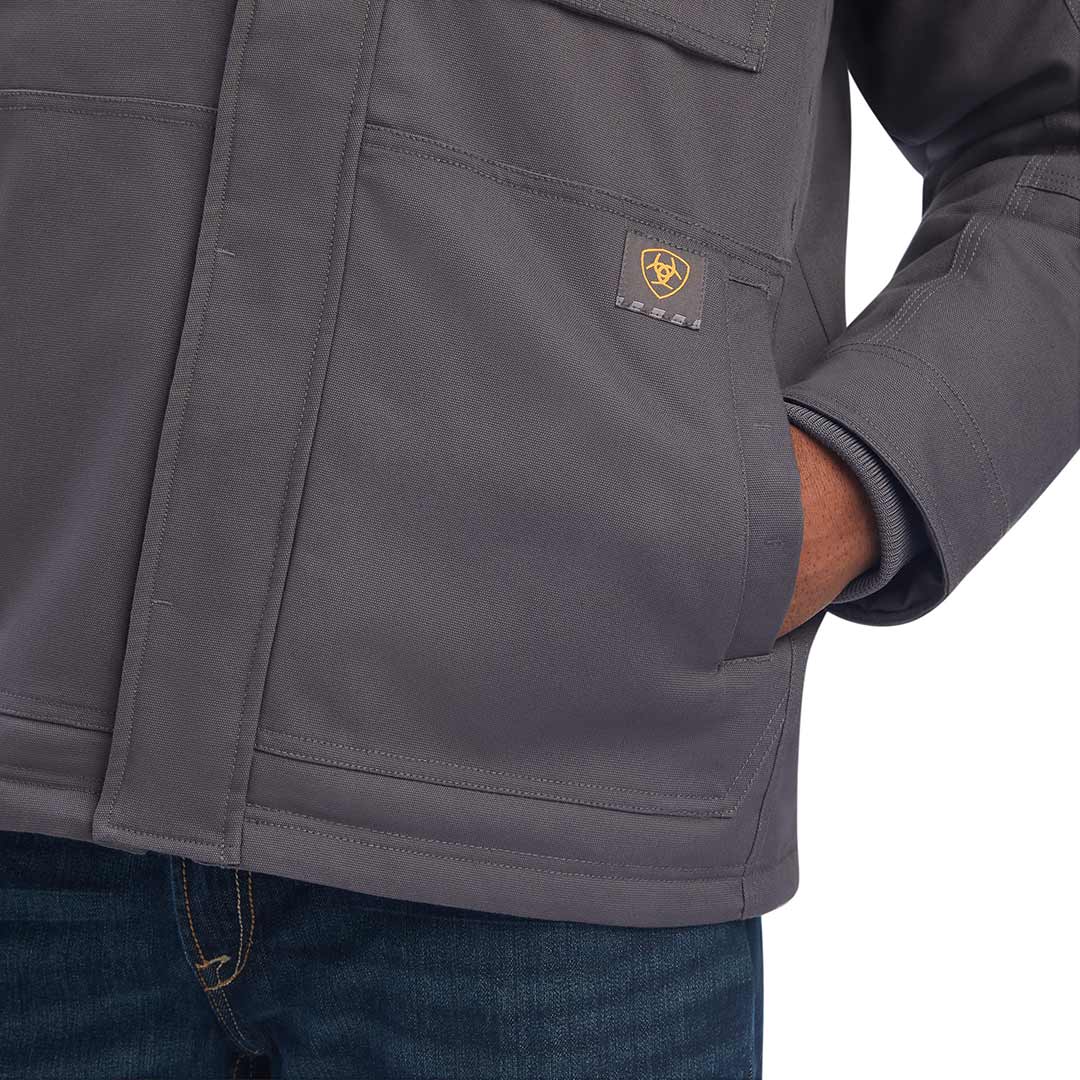 Ariat Men's Rebar Dura Canvas Sherpa-Lined Coat - Image 4