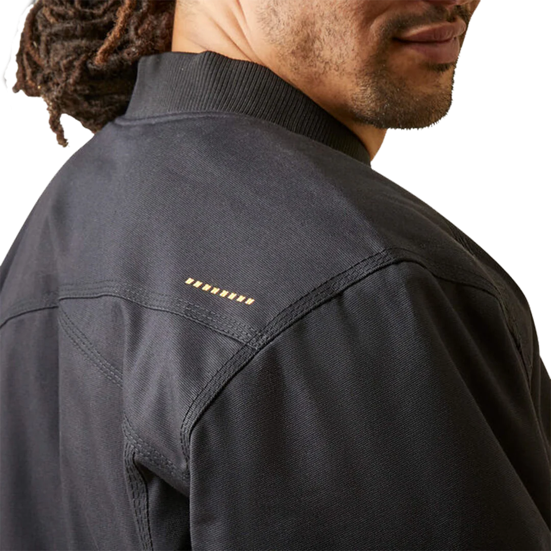 Ariat Men's Rebar Stretch Canvas Bomber Jacket - Image 5