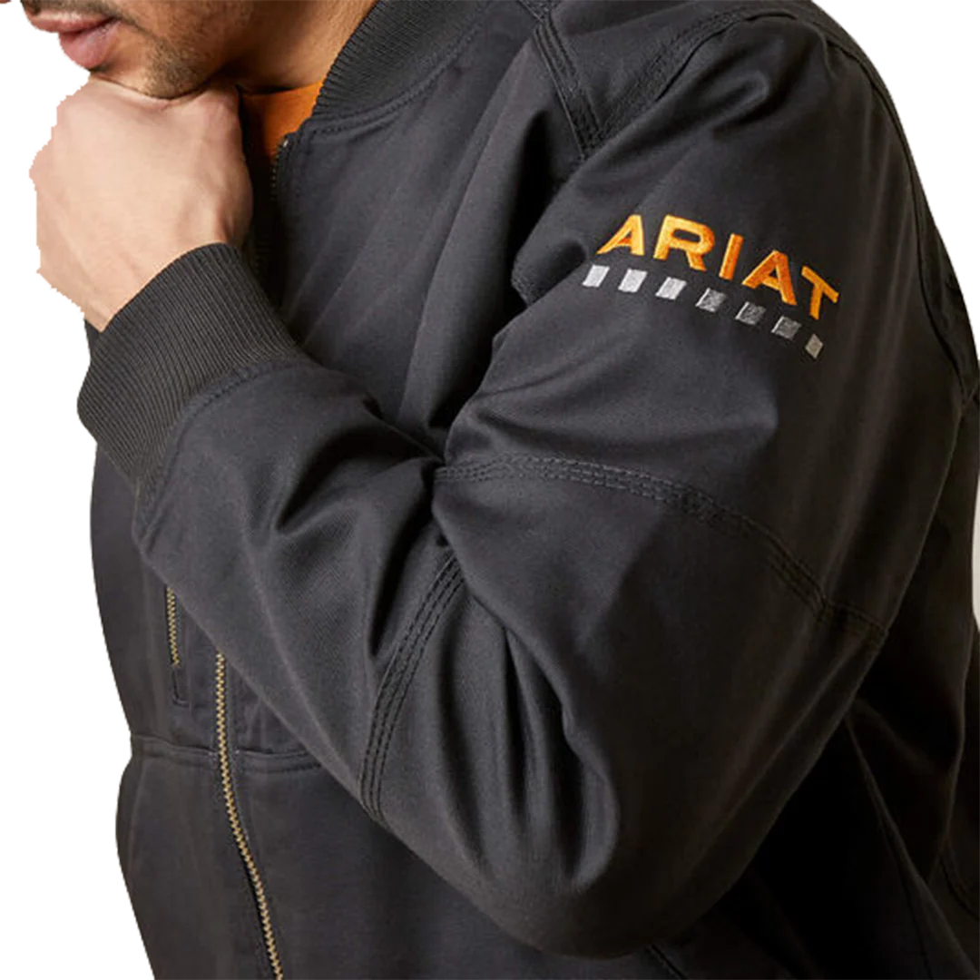 Ariat Men's Rebar Stretch Canvas Bomber Jacket - Image 7