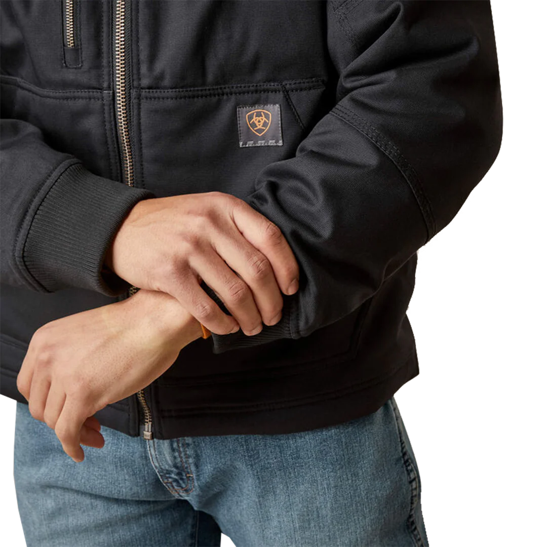 Ariat Men's Rebar Stretch Canvas Bomber Jacket - Image 8