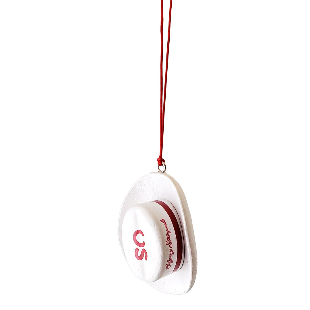 Calgary Stampede White Cowboy Hat Wood Ornament