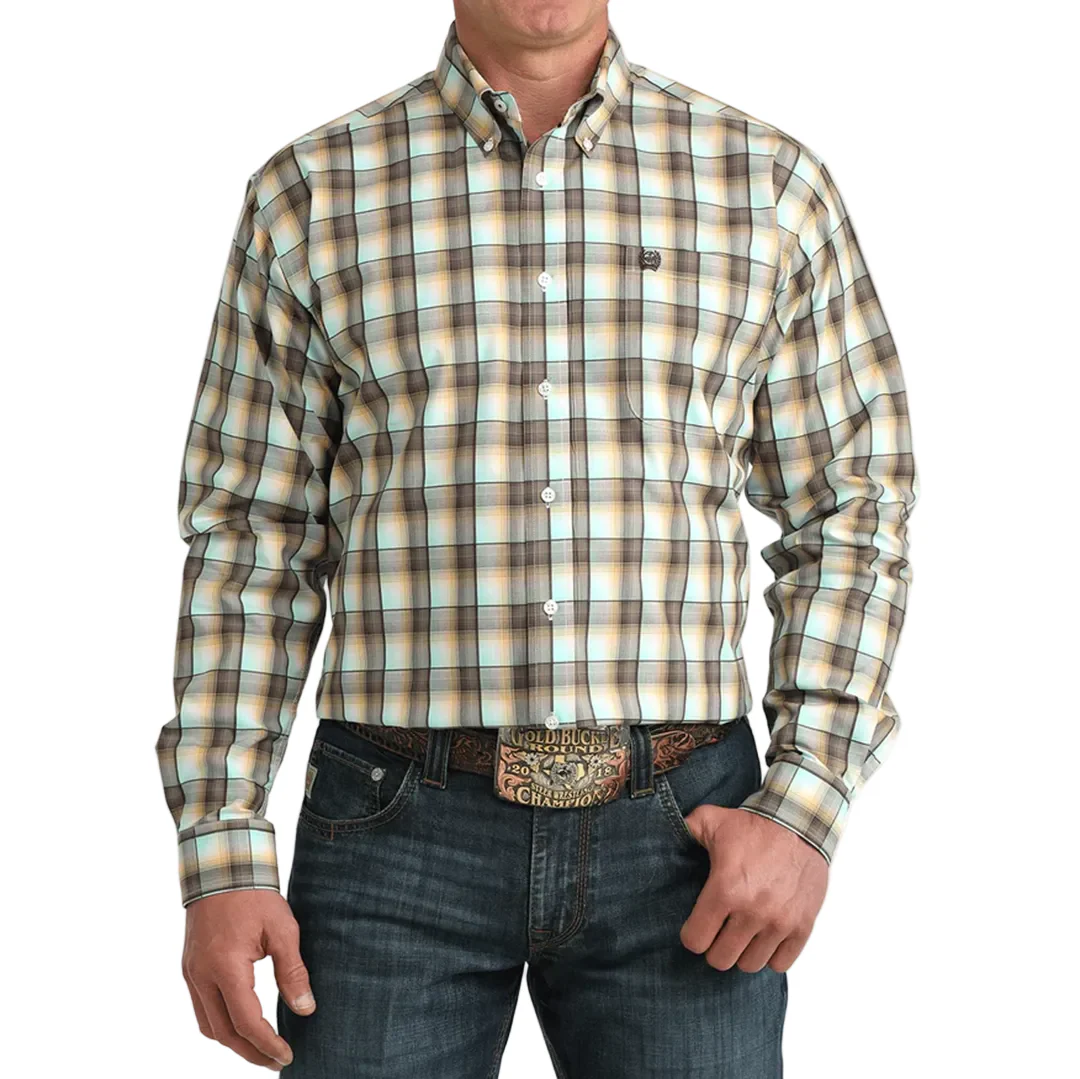 Cinch Men's Plaid Long Sleeve Button Shirt