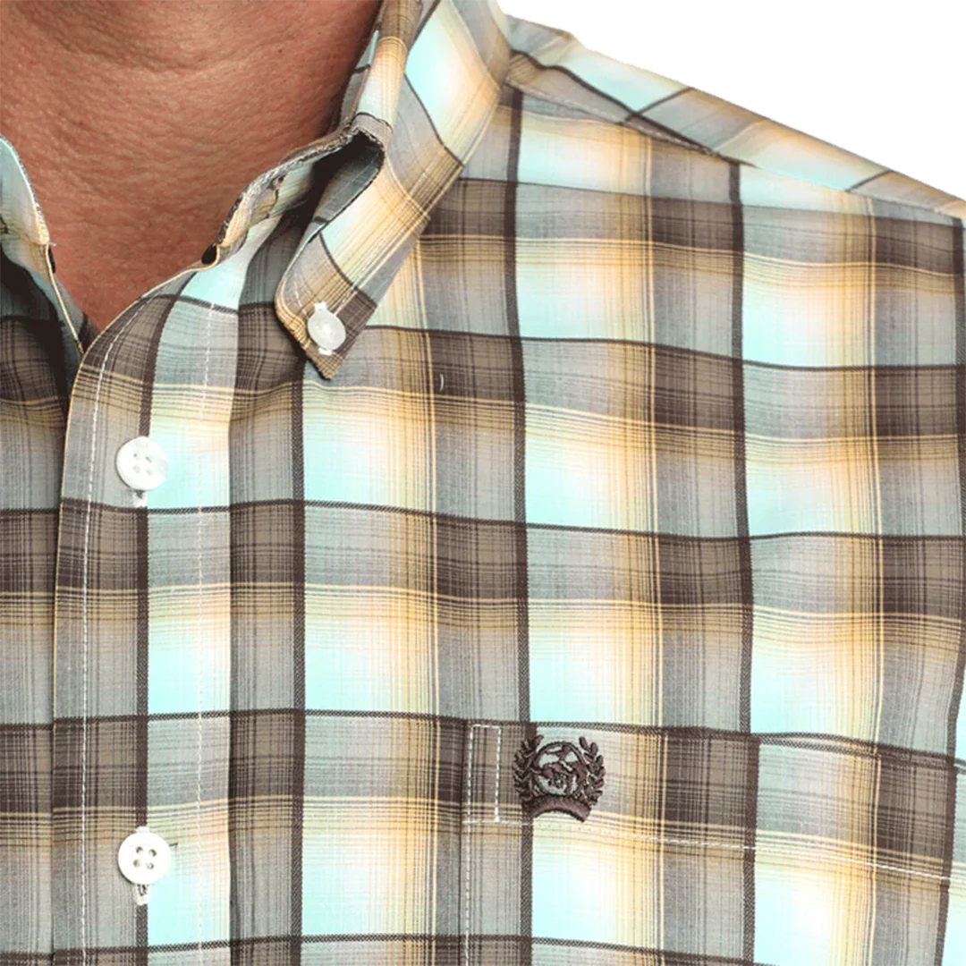 Cinch Men's Plaid Long Sleeve Button Shirt - Image 3