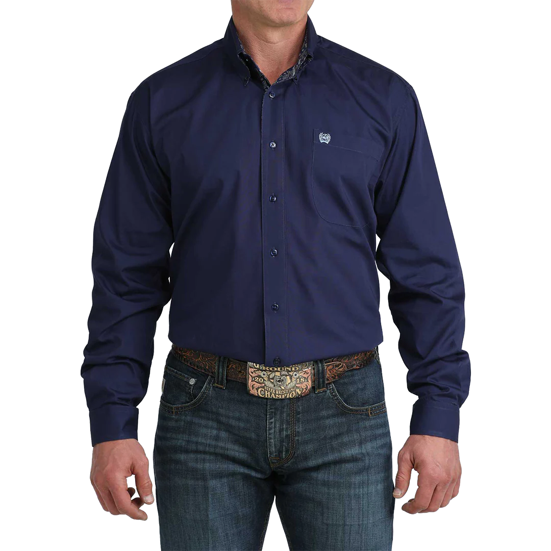 Cinch Men's Solid Long Sleeve Button Shirt