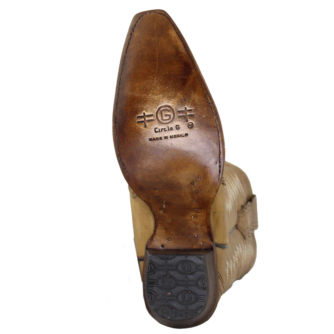 Circle G Women's Tan Studded Cowgirl Boots - Image 6