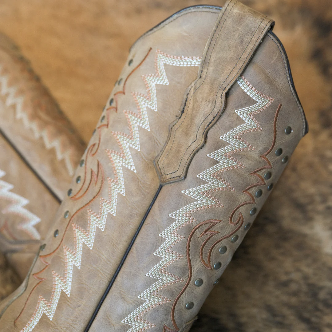 Circle G Women's Tan Studded Cowgirl Boots - Image 8