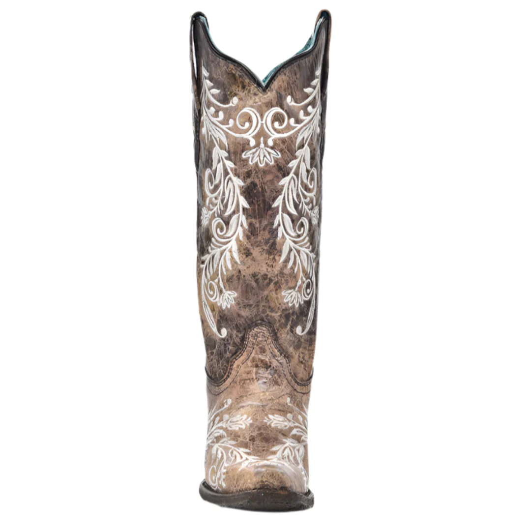 Corral Women's Floral Embroidery Snip Toe Cowgirl Boots - Image 3