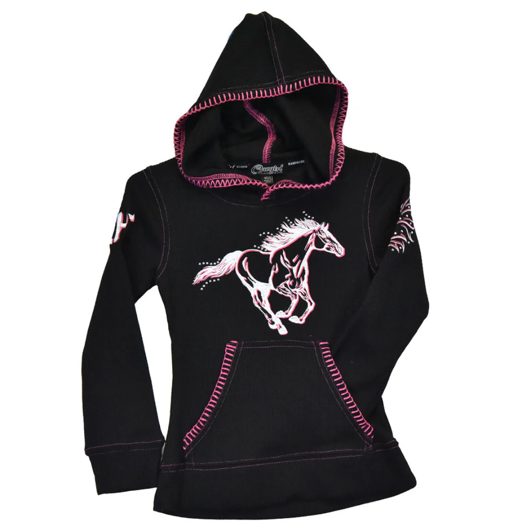 Cowgirl Hardware Girls' Horse Hoodie - Image 3