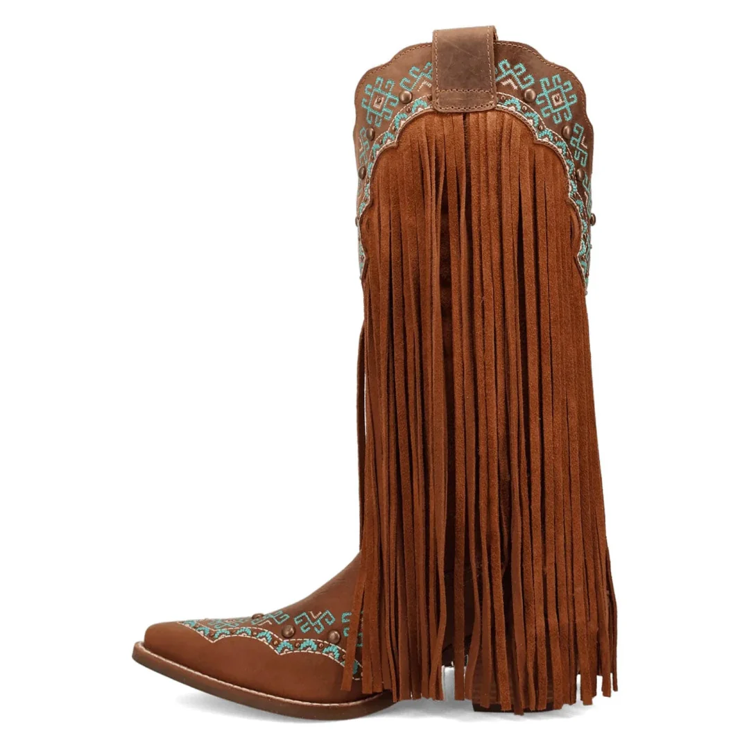 Dingo Women's Aztec Fringe Cowboy Boots - Image 3