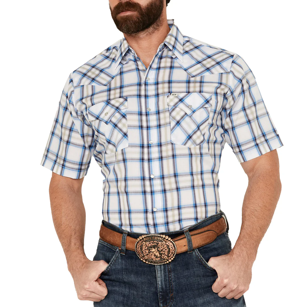 Ely Cattleman Men's Plaid Western Snap Shirt - Image 2