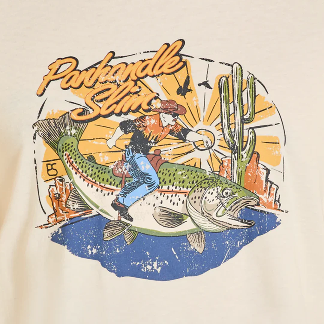 Panhandle Slim Unisex Vintage Fish Graphic T-Shirt - Image 2