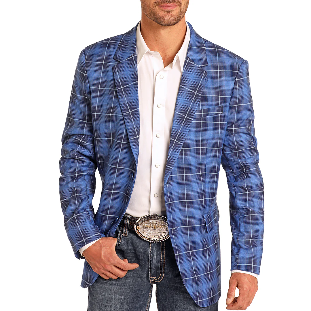 Rock & Roll Denim Men's Plaid Sport Coat - Image 3