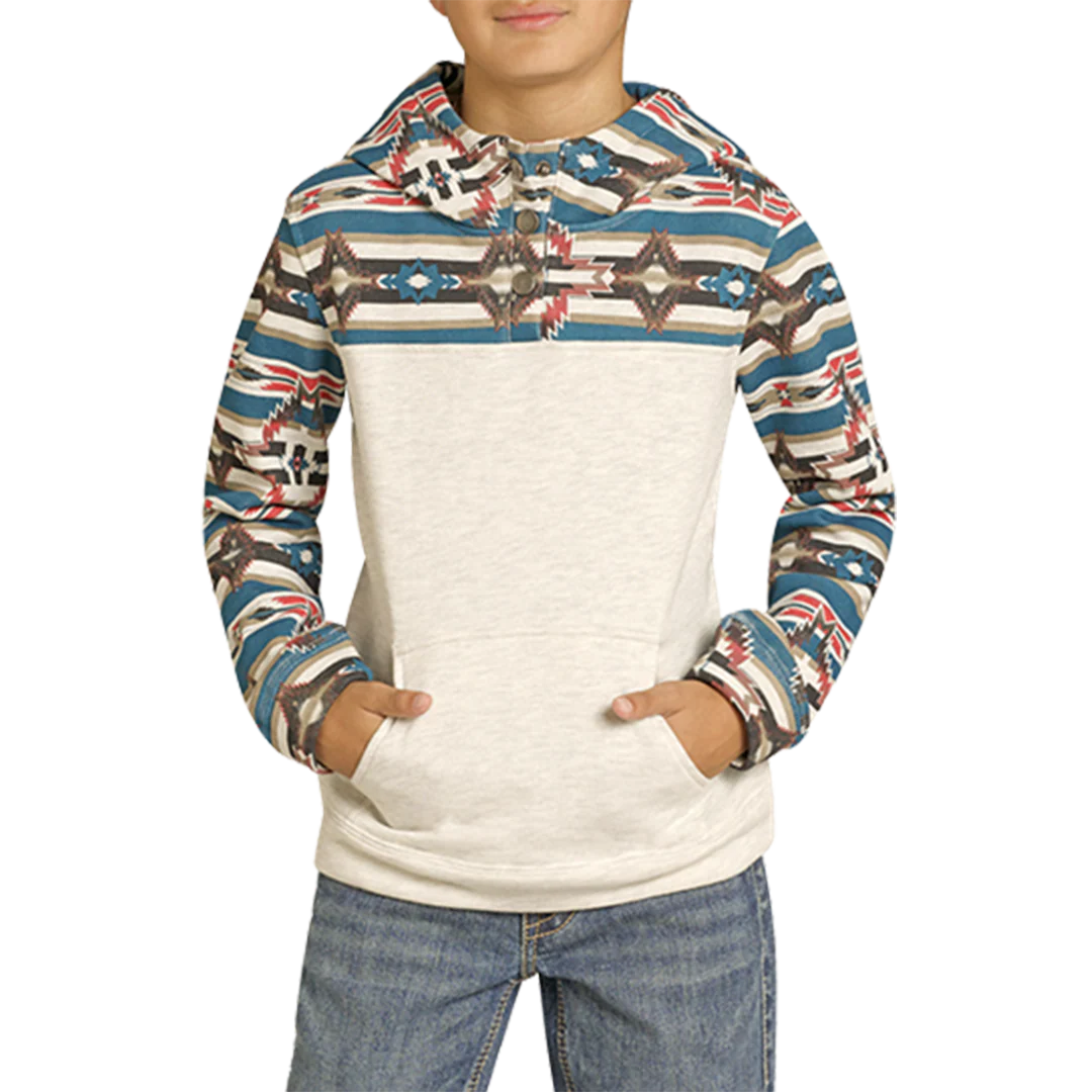 Rock & Roll Denim Boys' Color-Blocked Hoodie