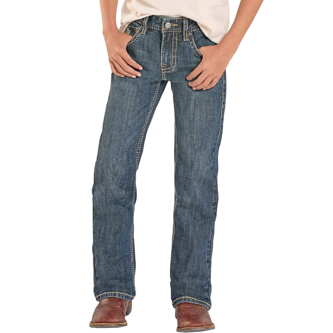 Rock & Roll Denim Boys' Regular Fit Straight Rope Pocket Bootcut Jeans - Image 2