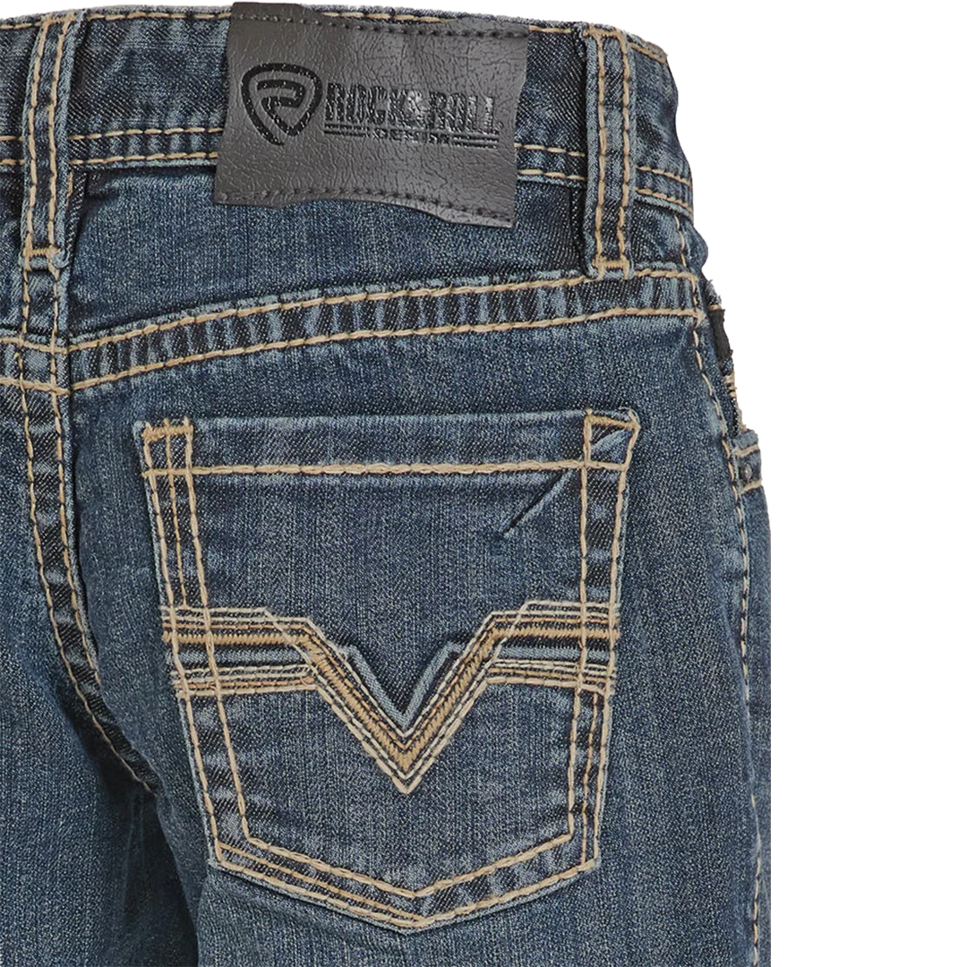 Rock & Roll Denim Boys' Regular Fit Straight Rope Pocket Bootcut Jeans - Image 4