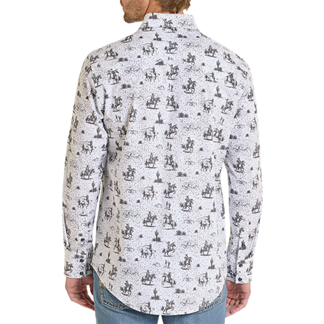 Rock & Roll Denim Men's Novelty Print Long Sleeve Snap Shirt - Image 2