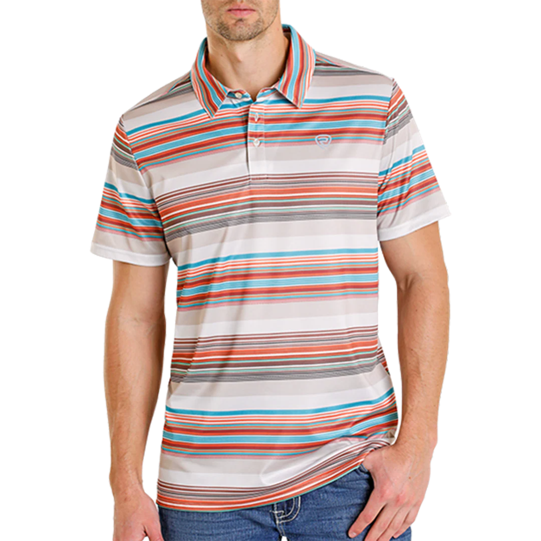 Rock & Roll Denim Men's Serape Stripe Printed Polo