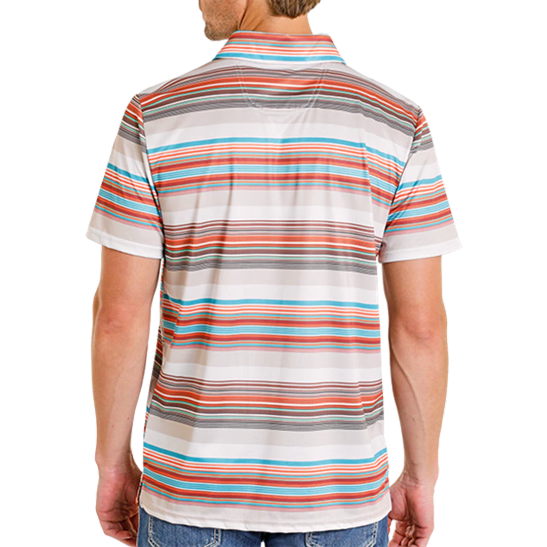Rock & Roll Denim Men's Serape Stripe Printed Polo - Image 2