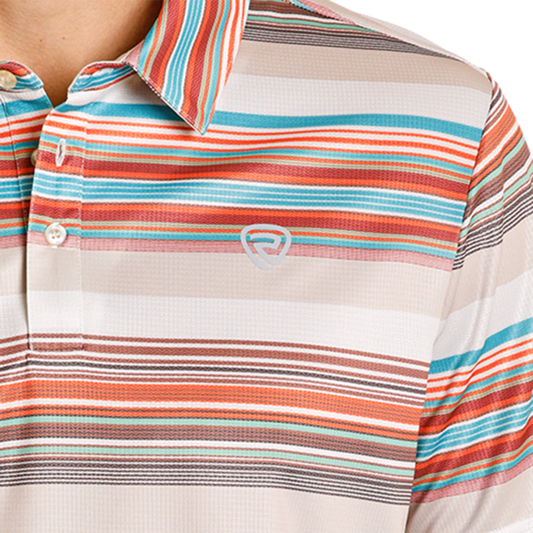 Rock & Roll Denim Men's Serape Stripe Printed Polo - Image 3