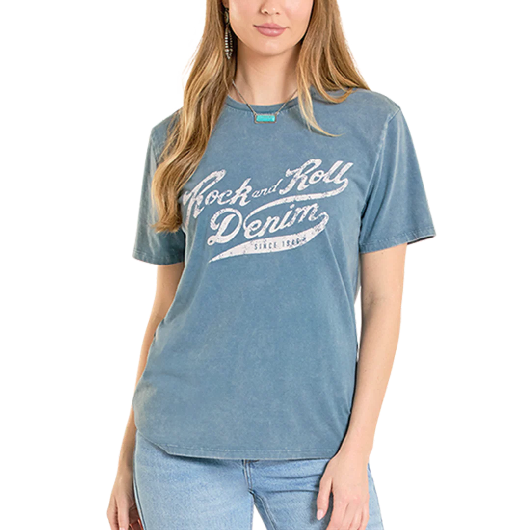 Rock & Roll Denim Unisex Graphic T-Shirt - Image 2
