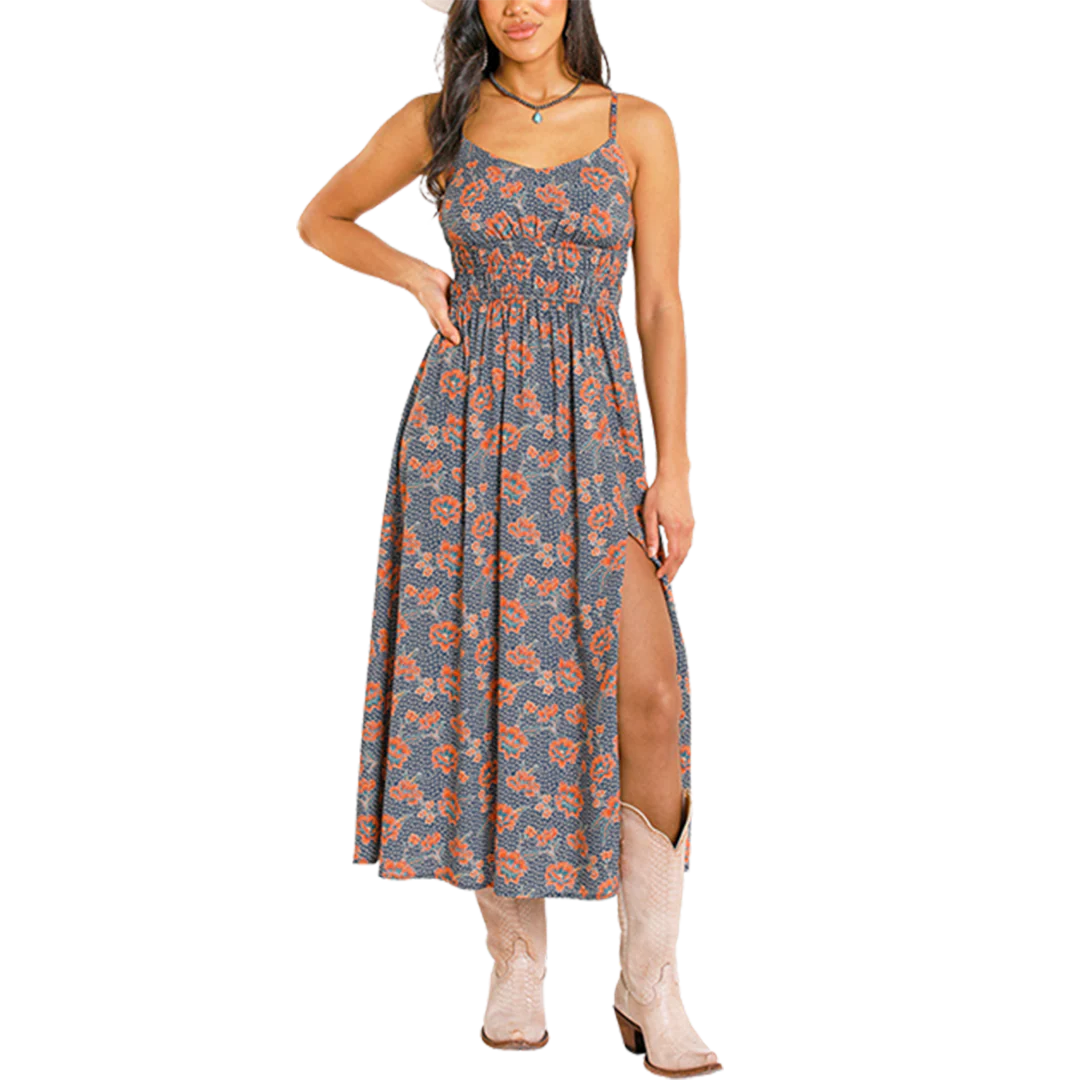 Rock & Roll Denim Women's Floral Print Maxi Dress