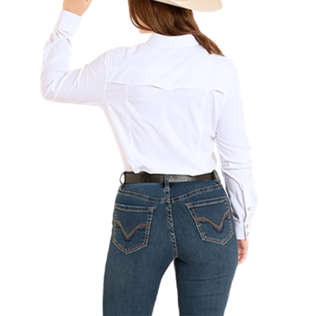 Rock & Roll Denim Women's Solid Ripstop Long Sleeve Snap Shirt - Image 2