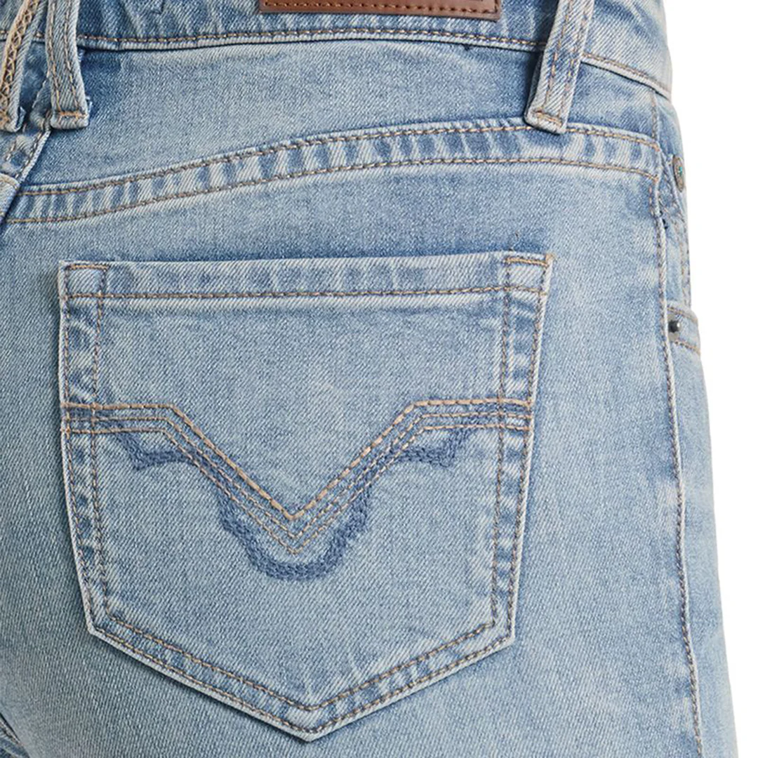 Rock & Roll Denim Women's Turquoise Coin Pocket Trouser Jean - Image 4