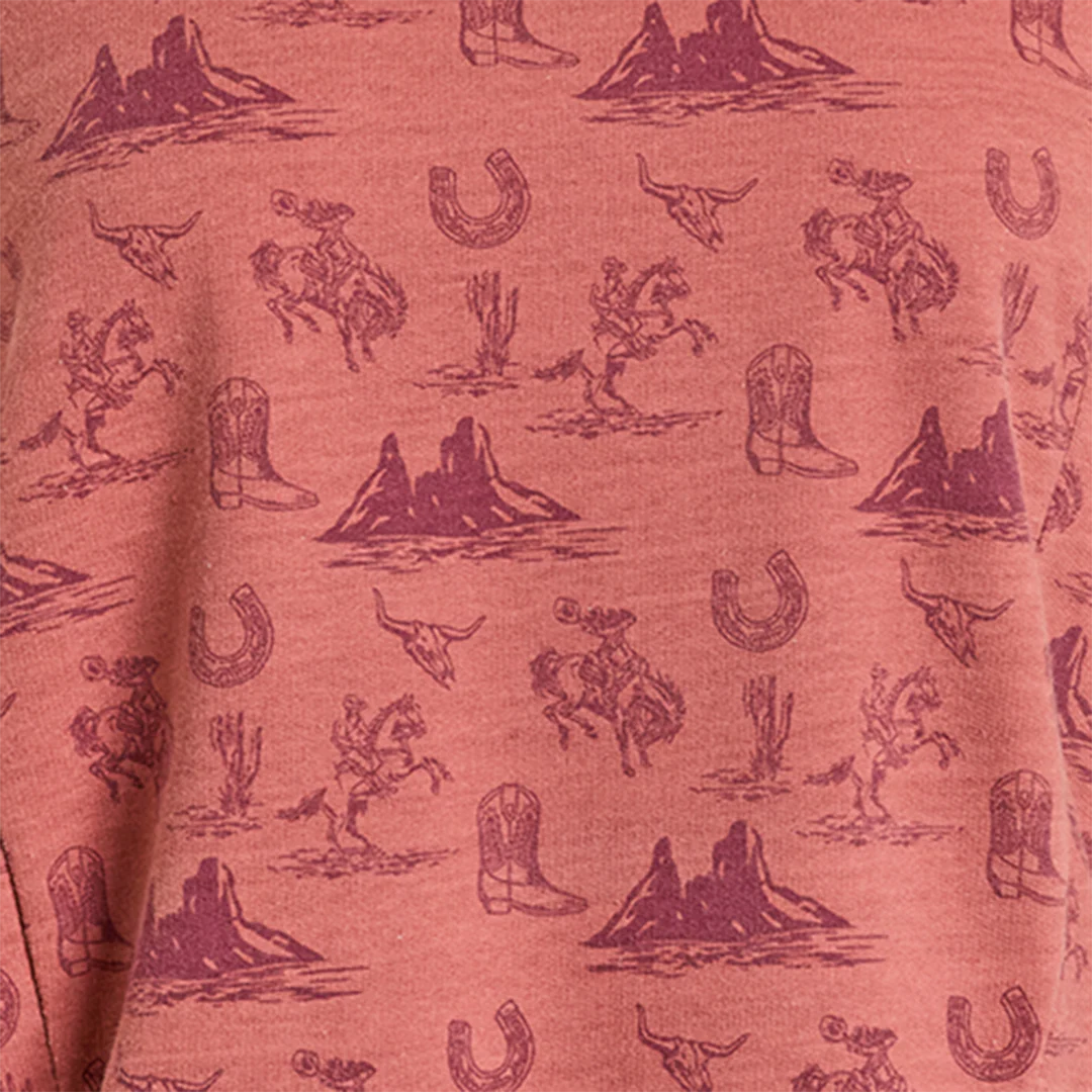 Rock & Roll Denim Women's Western Mountain Graphic Pullover - Image 3