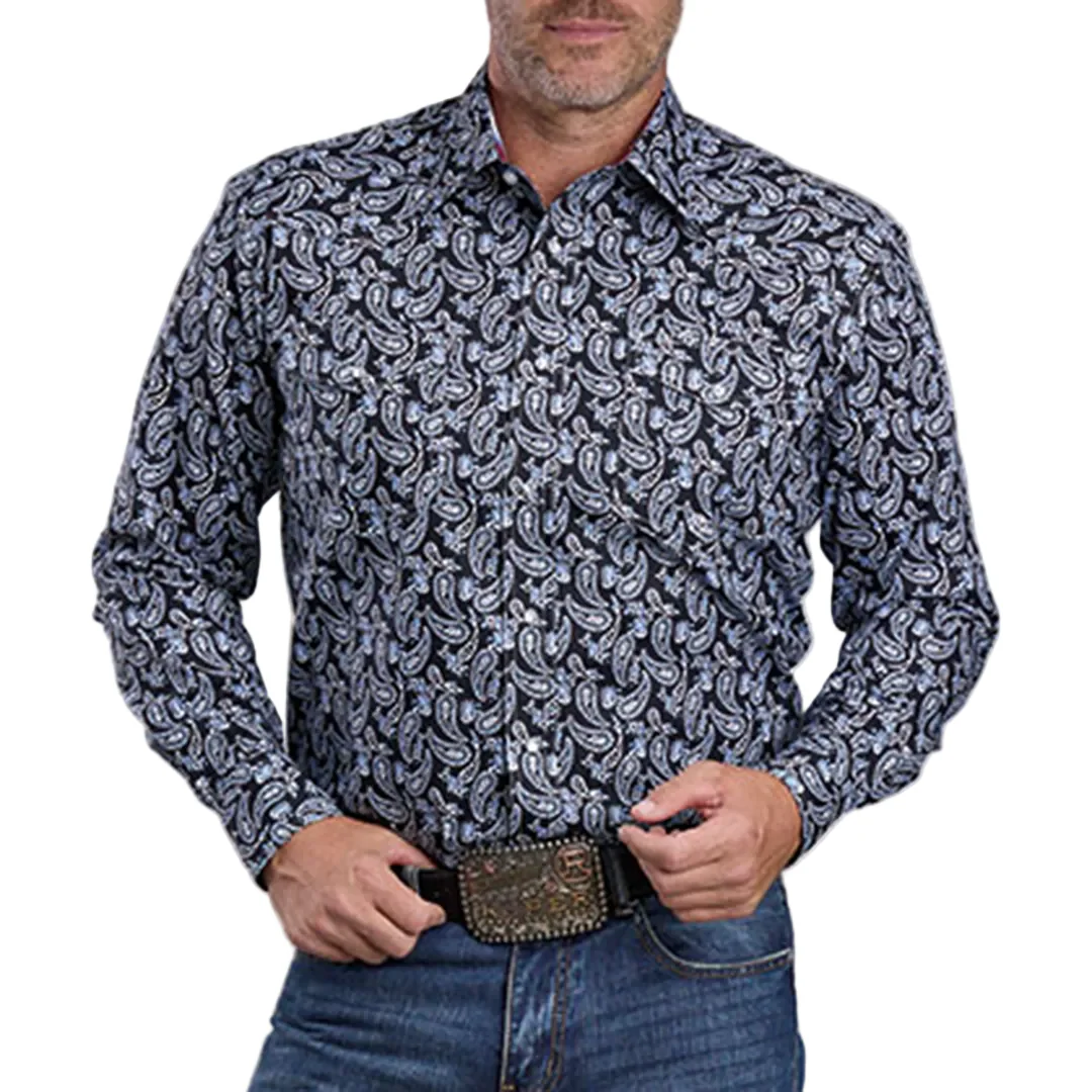 Roper Men's Amarillo Collection Paisley Printed Long Sleeve Snap Shirt