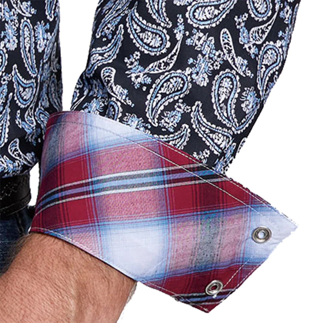 Roper Men's Amarillo Collection Paisley Printed Long Sleeve Snap Shirt - Image 3