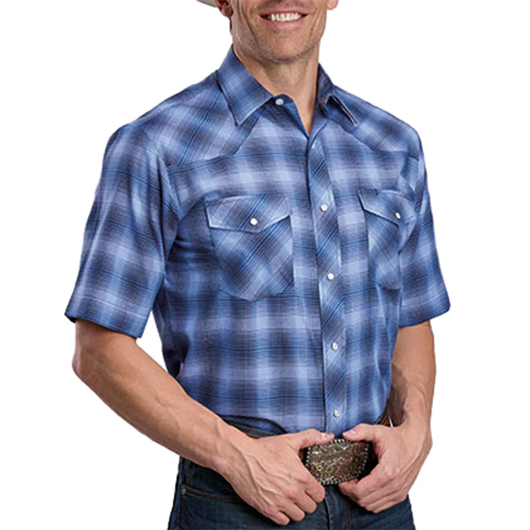 Roper Men's Plaid Short Sleeve Snap Shirt