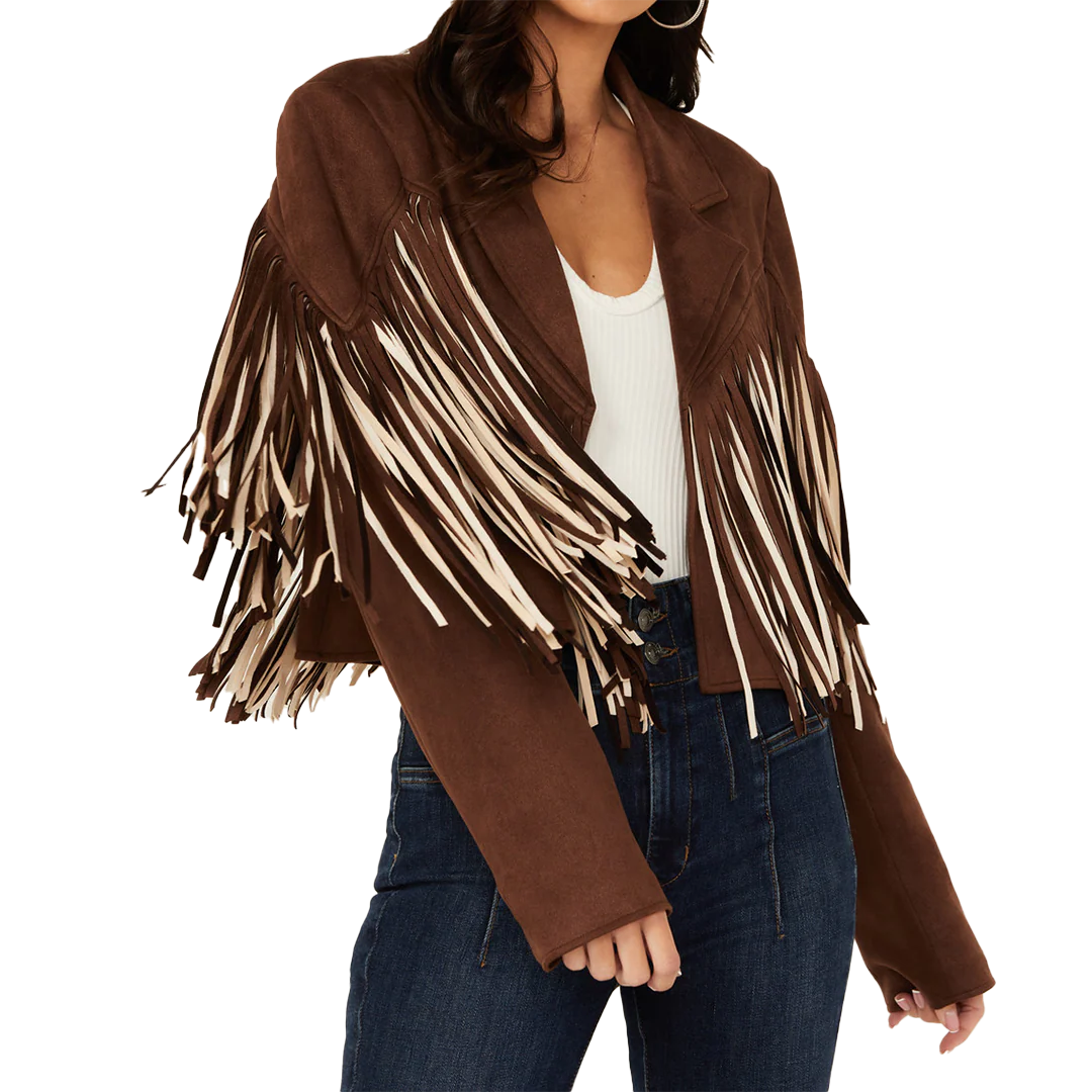 Saints & Hearts Women's Tone Fringe Jacket