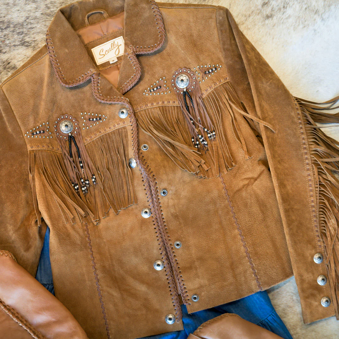Scully Women's Beaded Fringe Suede Jacket - Image 3