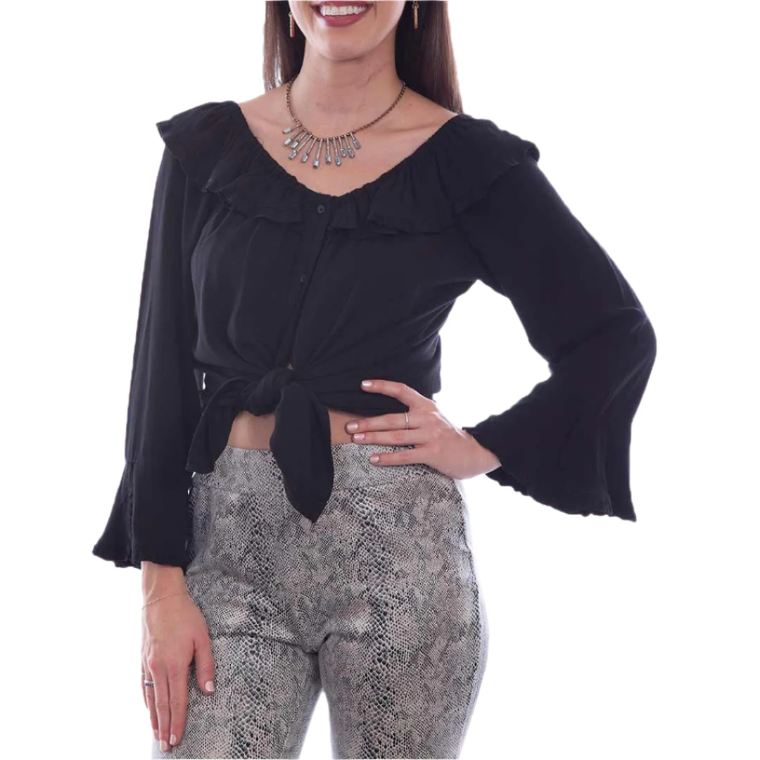 Scully Women's Off Shoulder Button-Down Blouse - Image 5