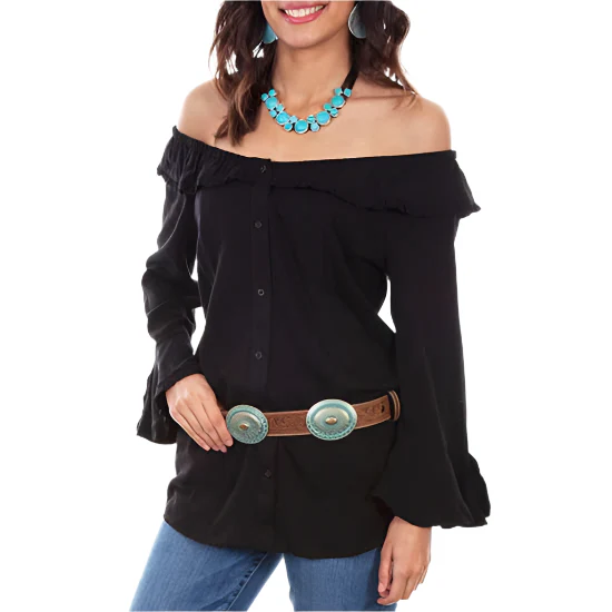 Scully Women's Off Shoulder Button-Down Blouse - Image 7