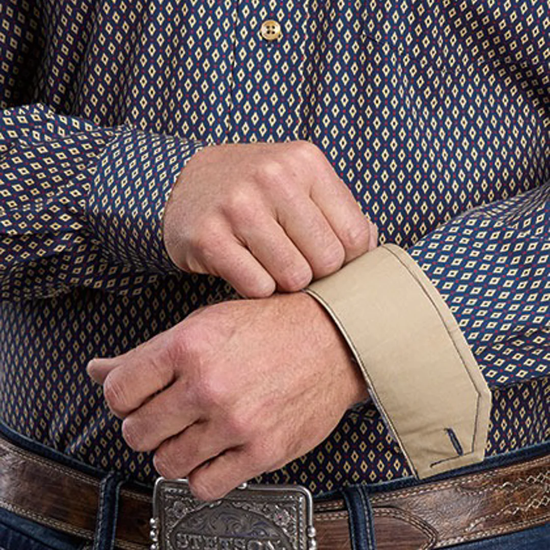 Stetson Men's Geometric Print Long Sleeve Button Shirt - Image 3
