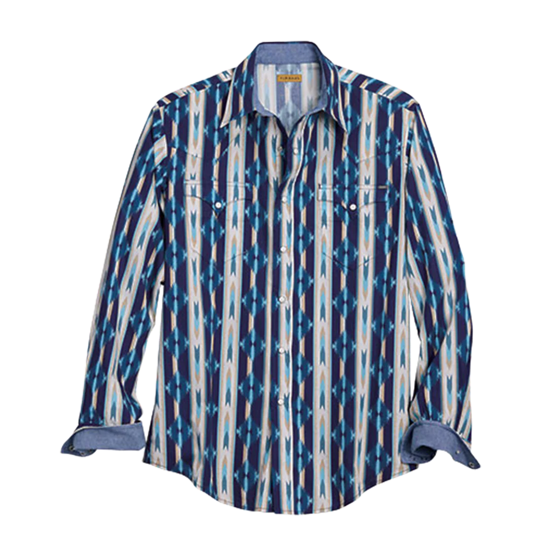 Tin Haul Men's Aztec Print Long Sleeve Snap Shirt