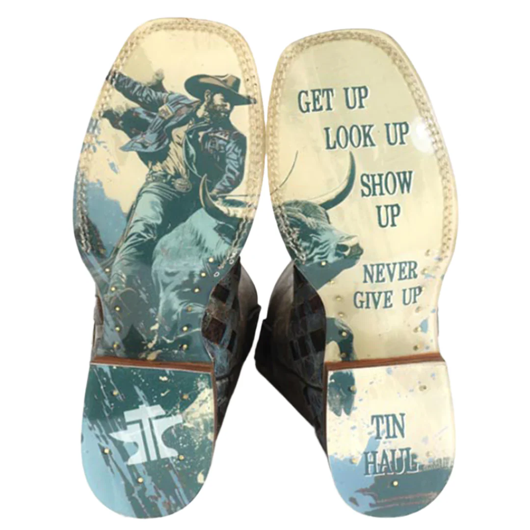 Tin Haul Men's Never Give Up Cowboy Boots - Image 3