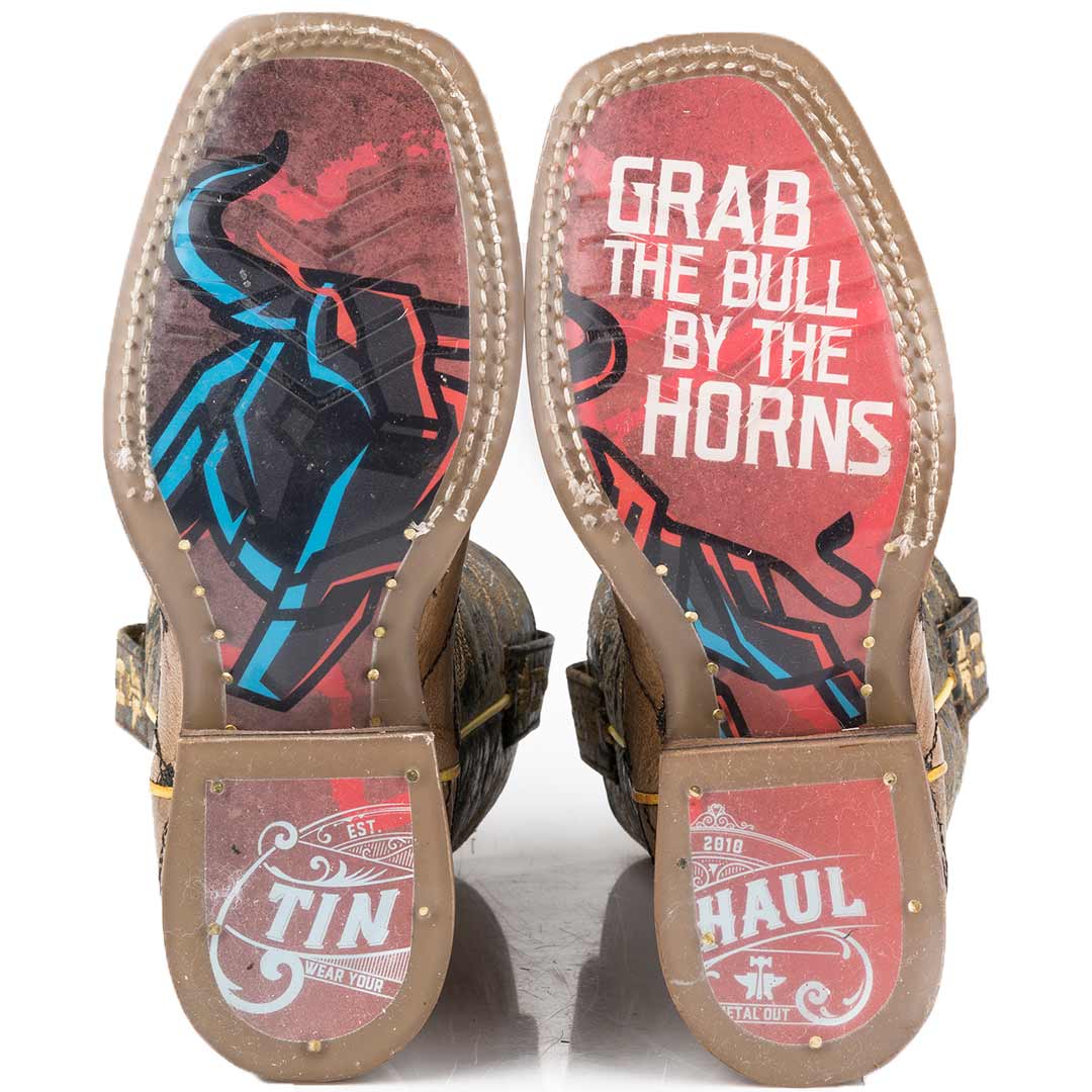 Tin Haul Youth Boys' Grab the Bull Cowboy Boots - Image 4