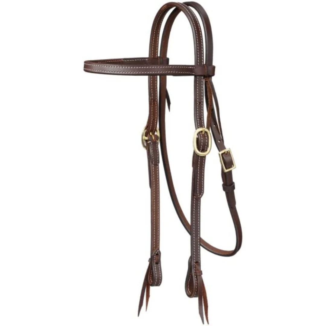 Tough 1 Royal King Double Stitched Harness Leather Browband Headstall