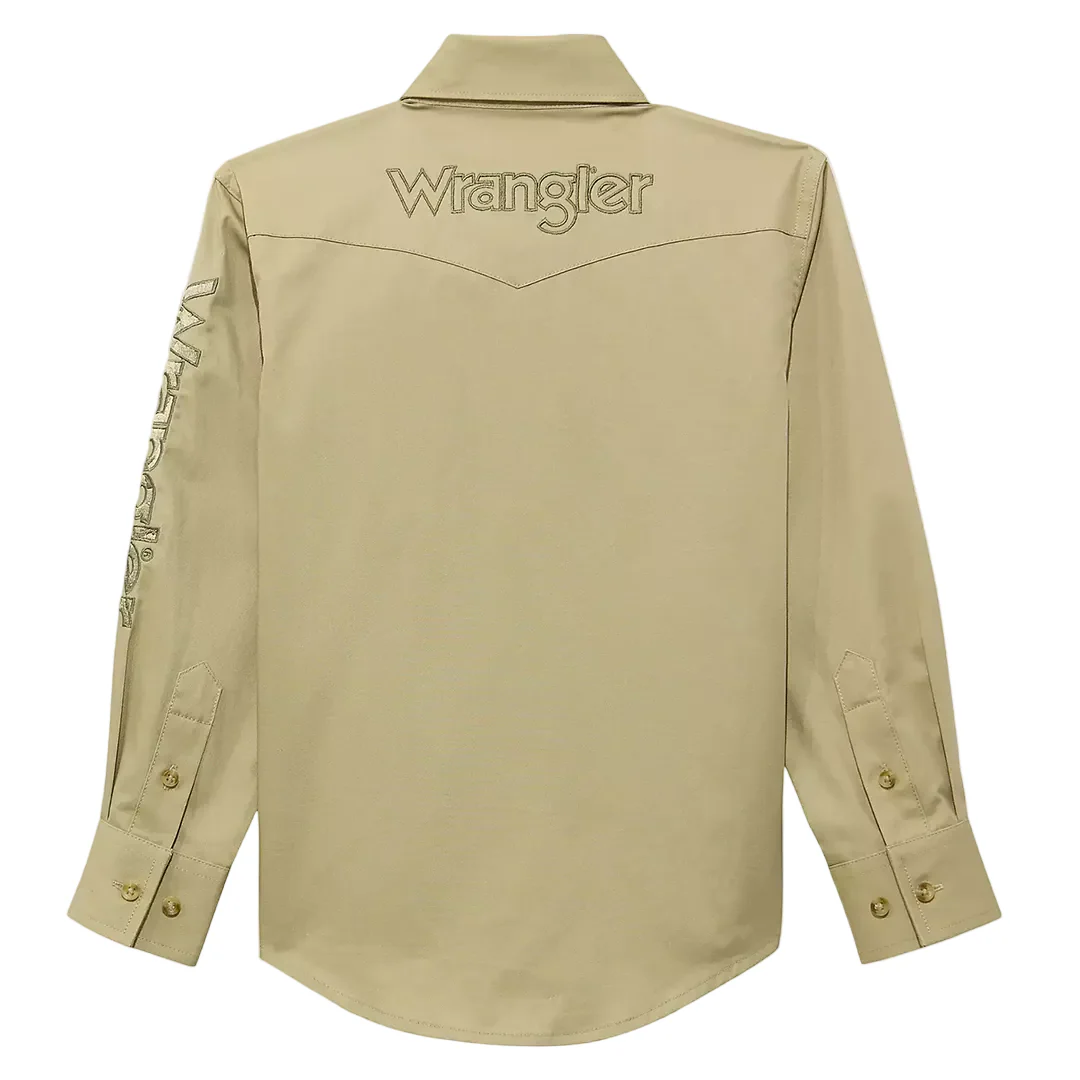 Wrangler Boys' Logo Long Sleeve Snap Shirt - Image 2