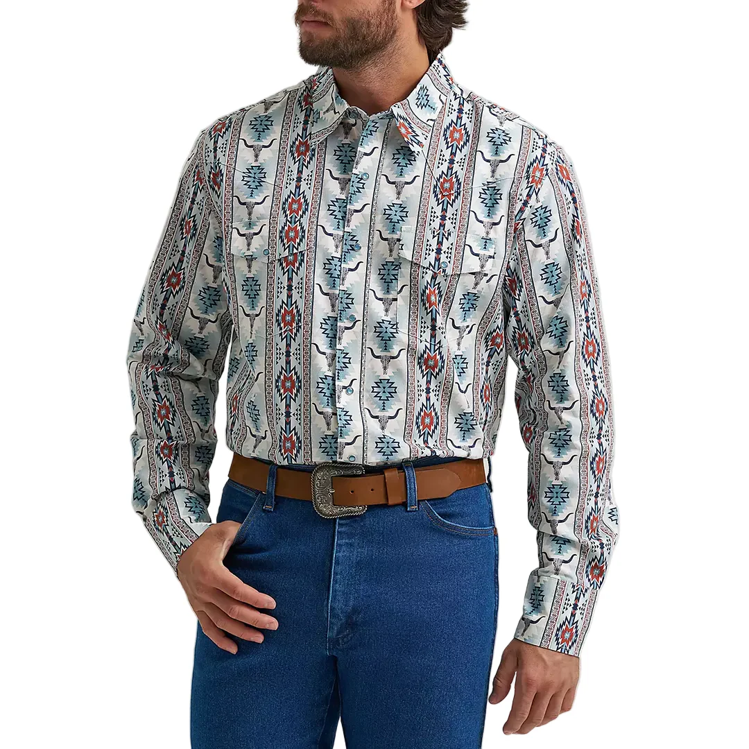 Wrangler Men's Checotah Western Long Sleeve Snap Shirt