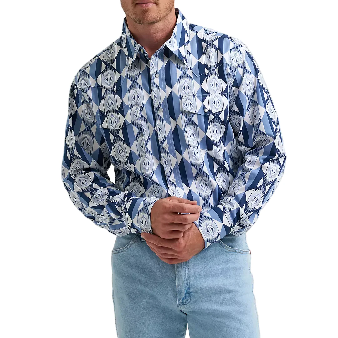 Wrangler Men's Checotah Western Long Sleeve Snap Shirt
