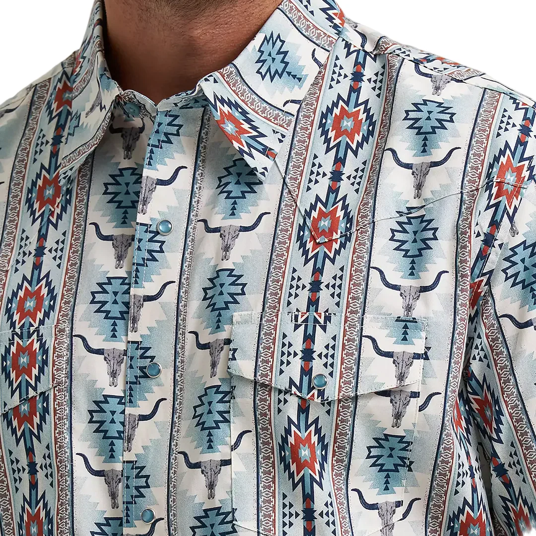 Wrangler Men's Checotah Western Long Sleeve Snap Shirt - Image 3