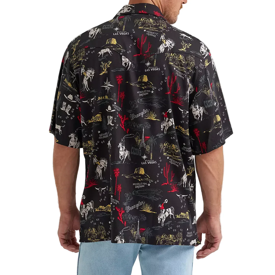 Wrangler Men's Coconut Cowboy Camp Short Sleeve Snap Shirt - Image 2