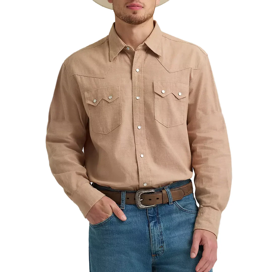 Wrangler Men's Cody Johnson Two Pocket Western Long Sleeve Snap Shirt