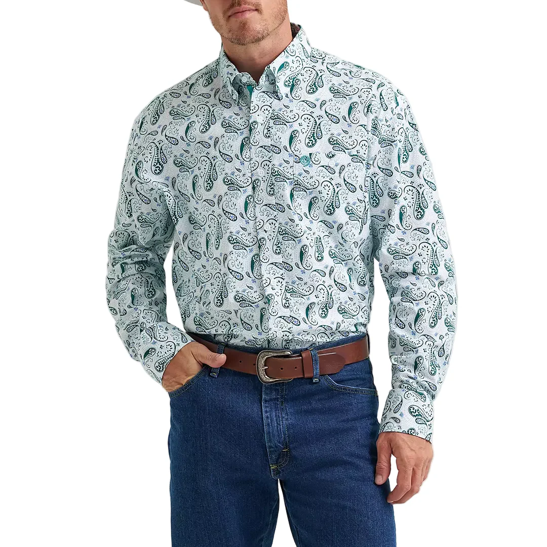 Wrangler Men's George Strait Paisley Long Sleeve Button Shirt